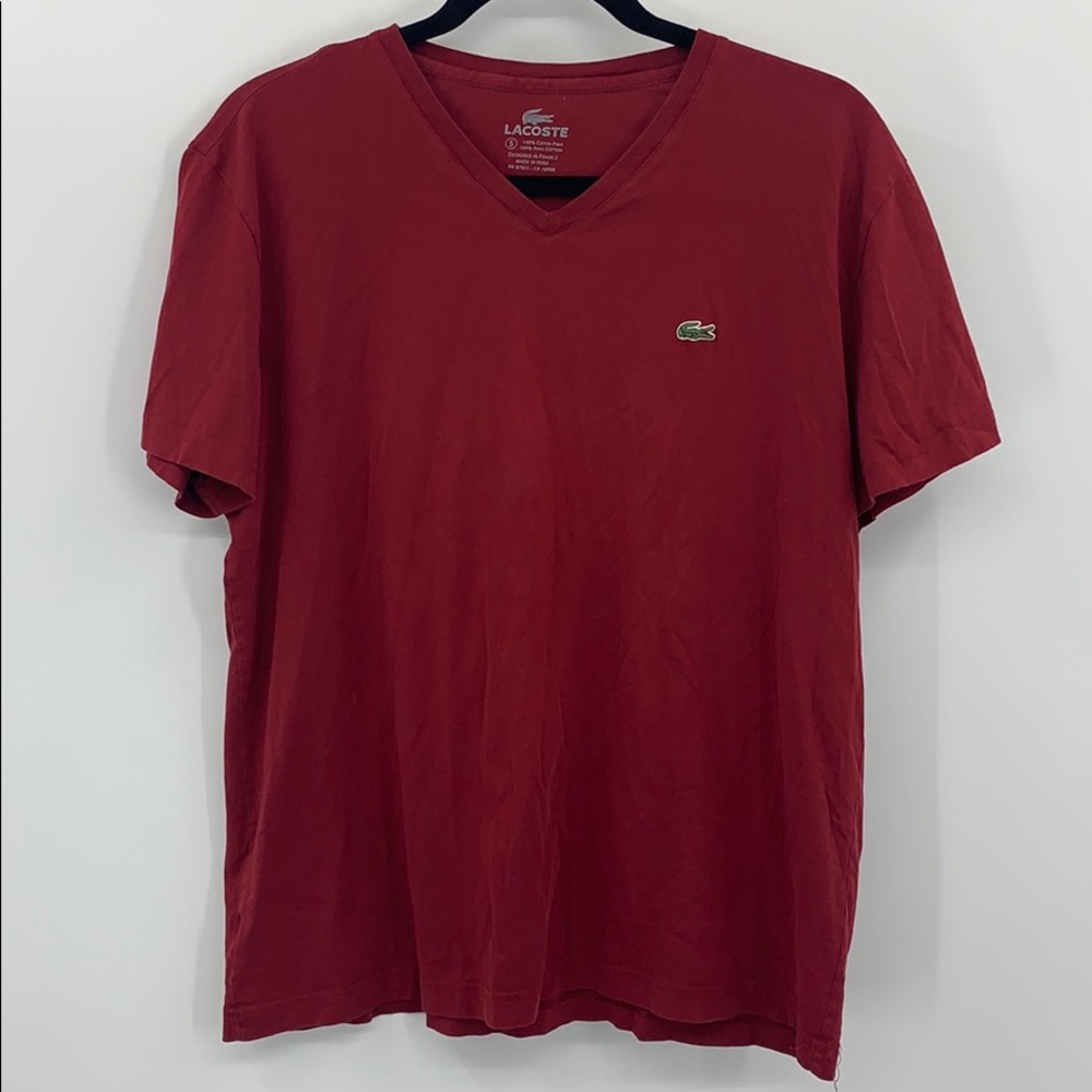Lacoste Mens V-neck T-shirt (Large) EUC